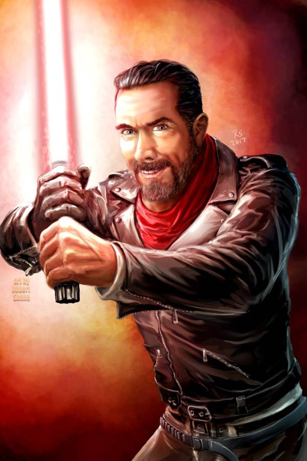 Darth Vader Trades His Lightsaber For Lucille In Walking Dead Mashup Art Darth Vader Trades His Lightsaber For Lucille In Walking Dead Mashup Art